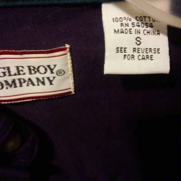 1 VINTAGE NEW BUGLE BOY LS BUTTON DOWN DRESS SHIRT MAROON SZ. SMALL - Picture 3 of 5